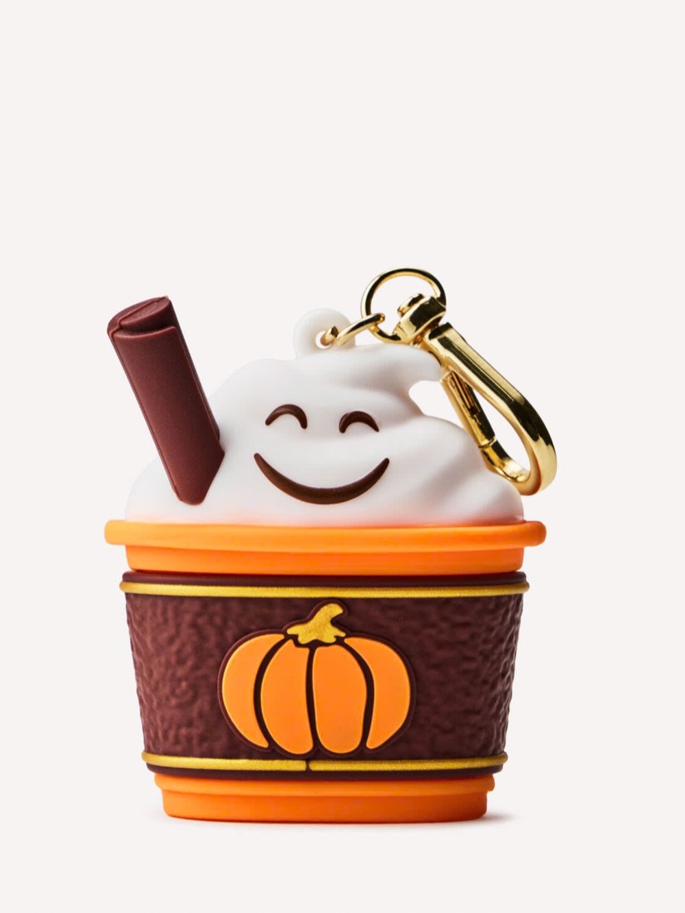 Bath & Body Works Pumpkin Cupcake Keychain Charm - Orange, Brown, White & Gold
